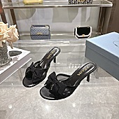 US$99.00 Prada 7.5cm High-heeled slippers for women #812404