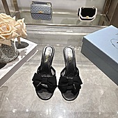 US$99.00 Prada 7.5cm High-heeled slippers for women #812404