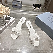 US$99.00 Prada 7.5cm High-heeled slippers for women #812971