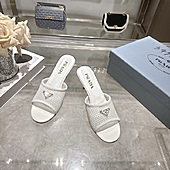 US$99.00 Prada 7.5cm High-heeled slippers for women #812972
