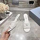 US$99.00 Prada 7.5cm High-heeled slippers for women #812972