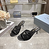 US$99.00 Prada 7.5cm High-heeled slippers for women #812973