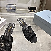 US$99.00 Prada 7.5cm High-heeled slippers for women #812973